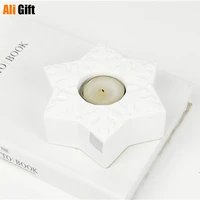 nordic simple five pointed star ceramic candle holder romantic personality props bedroom light luxury dinner candle dining table