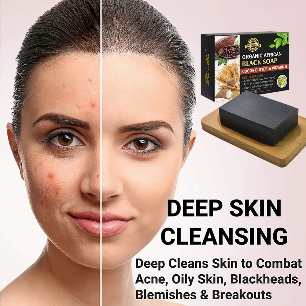 

Handmade Black Soap Vitamin E Cocoa Bean Black Soap Body Moi