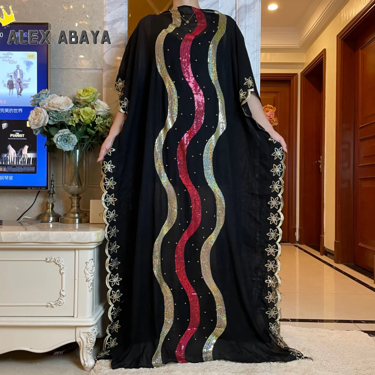 Abaya Дубай Турция мусульманское платье 2021 модный кафтан халат блестки вышивка