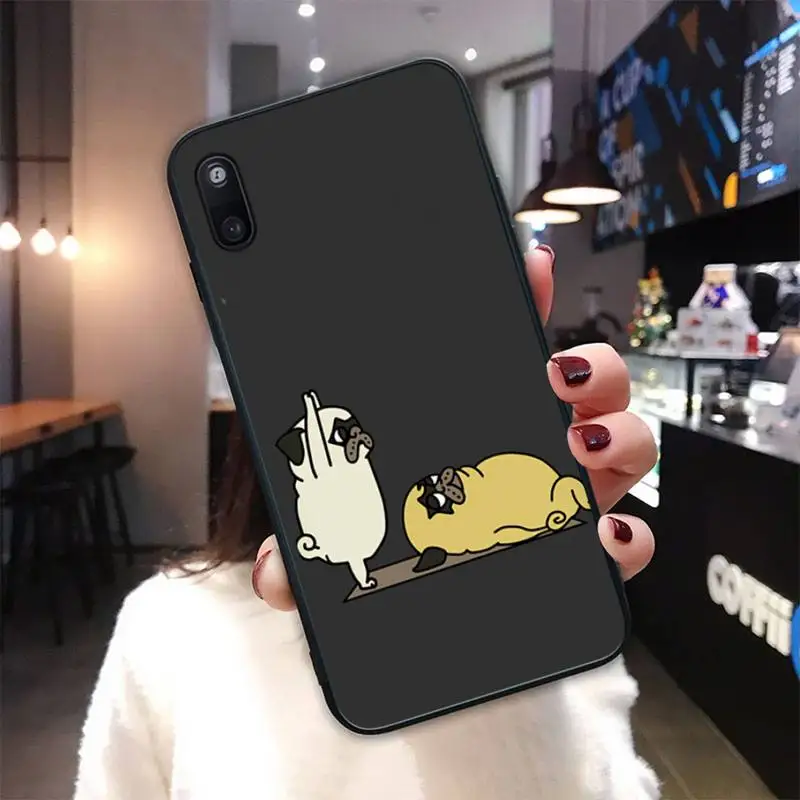 

Funny Yoga Dog Black Silicone Cover Case For Huawei Nova 2i 3i 5 T 6 Se 7 Y5 2018 2019 Y9 Prime Y7 2019 Y9s