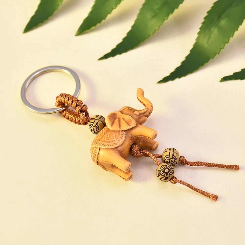 Брелок для ключей с резьбой в виде слона женщин и мужчин брелок религиозной