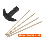 Набор стержней для чистки тактического пистолета с Т-образной ручкой, 8-32 резьбы, медный, латунный стержень, Охотничья винтовка, принадлежности для чистки пистолета, страйкбола