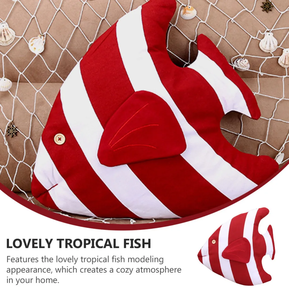 

1Pc Tropical Fish Shaped Pillow Cushion Sofe Cotton Home Cushion Kids Gift