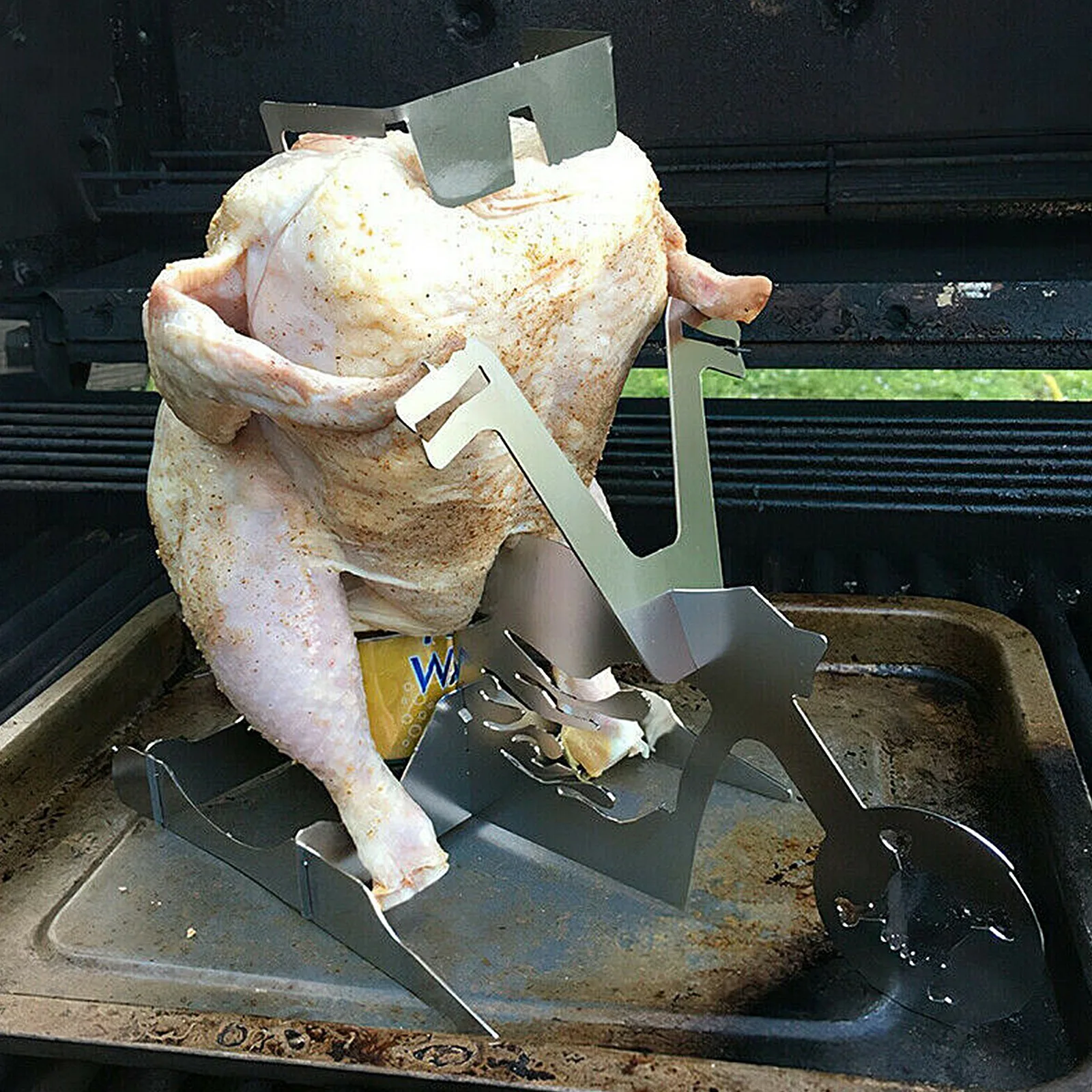 

Chicken Stand Beer Funny American Motorcycle BBQ Steel Rack Tools Funny Roast Chicken Rack Grilling Roast Rack Camping Meat Tool