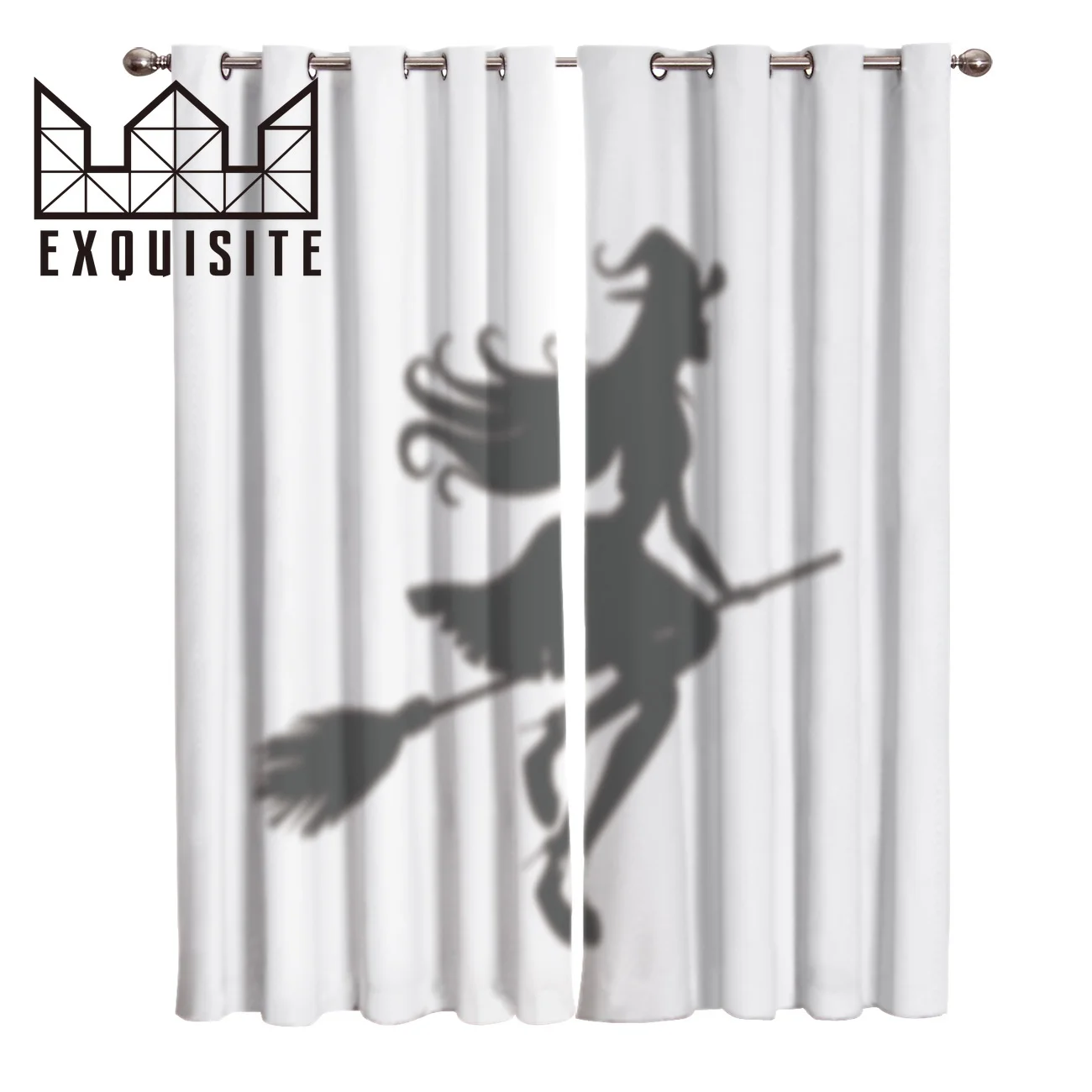 Изысканный дом Хэллоуин стиль сексуальный силуэт ведьмы оконные занавески s Valance