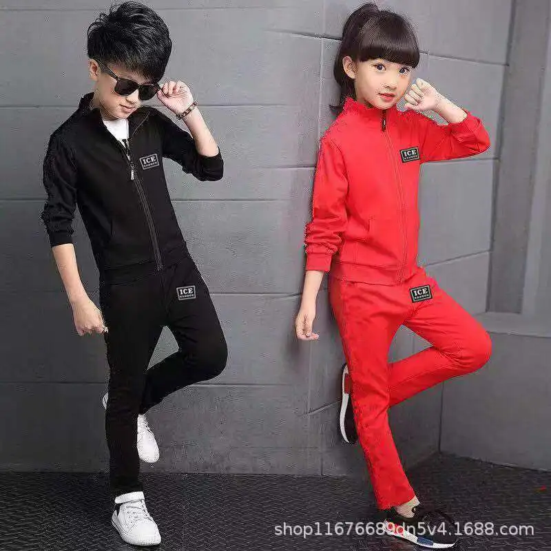 Спортивный костюм для мальчиков и девочек кофта с длинным рукавом штаны комплект