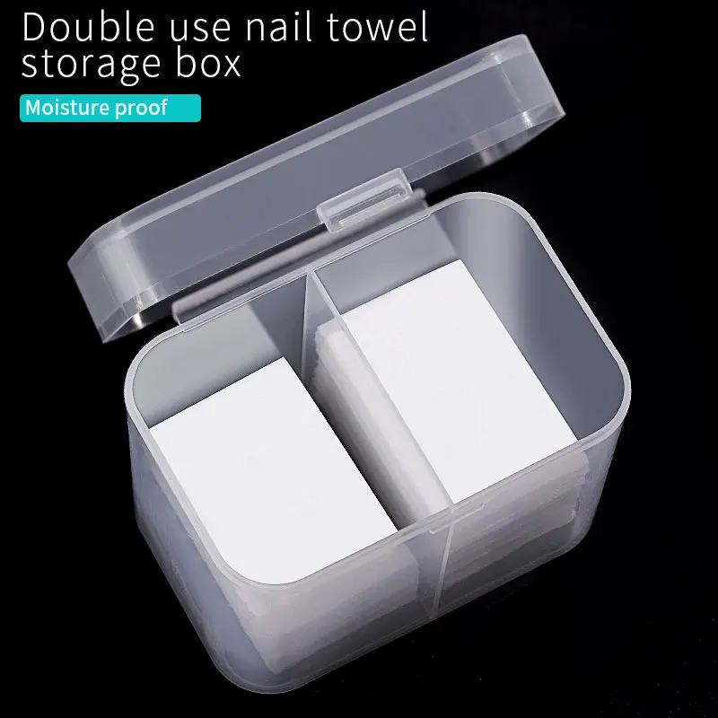 

1Pcs Transparent Storage Boxs for Nails Art 2021 Nail Towel Storage Fashion High Capacity Cotton Piece Box