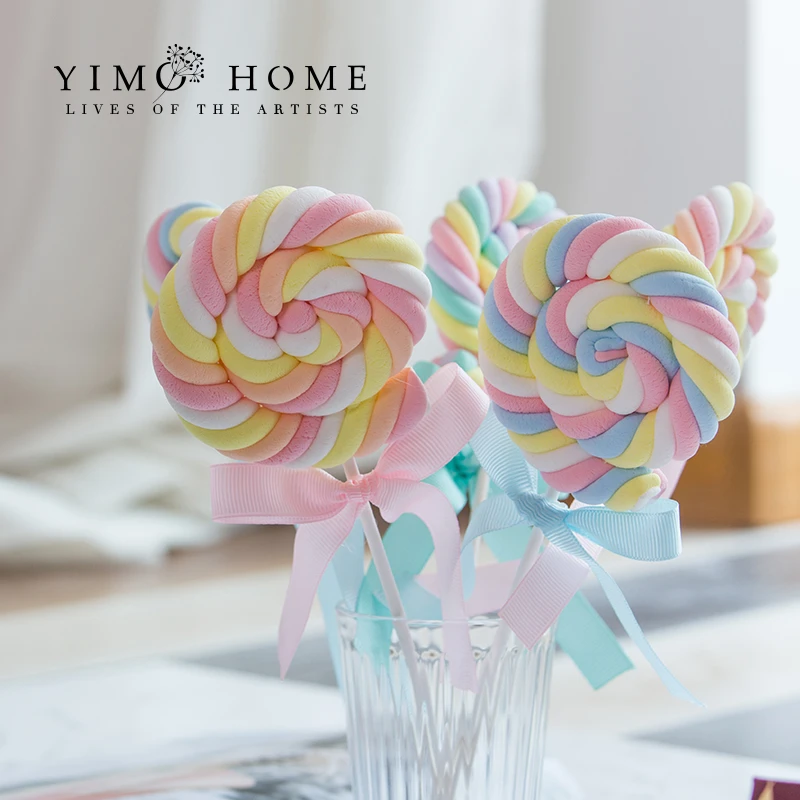Large fake candy props Simulation Marshmallow Lollipop fake candy children photography props dessert table bedroom decoration