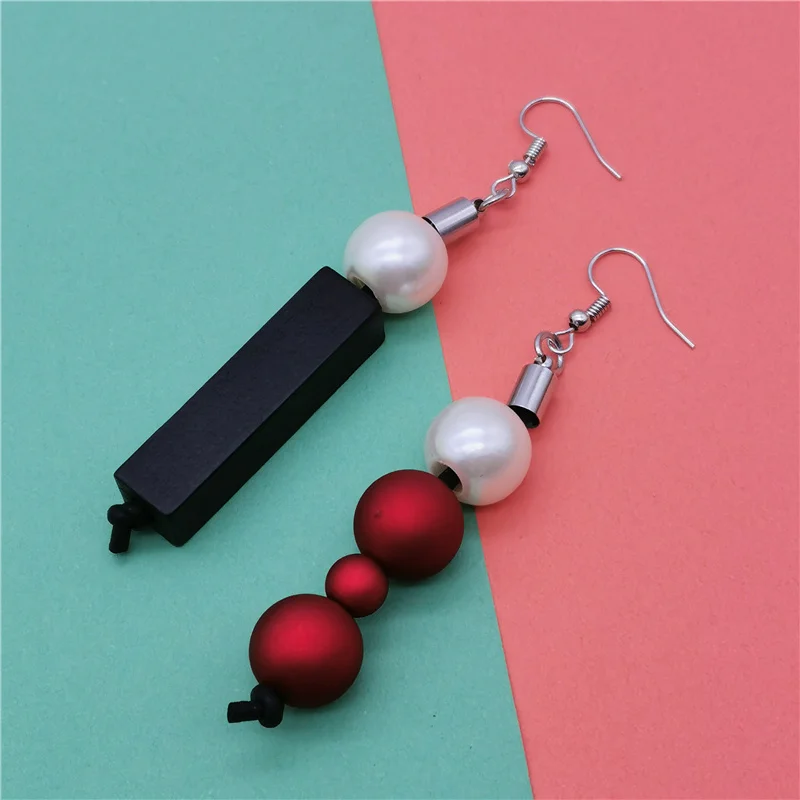 

Marliwoo New Designer Luxury Drop Earrings Women Long Heart Jewelry Handmade Big Earrings Wooden Accessories Party Jewelry Gifts