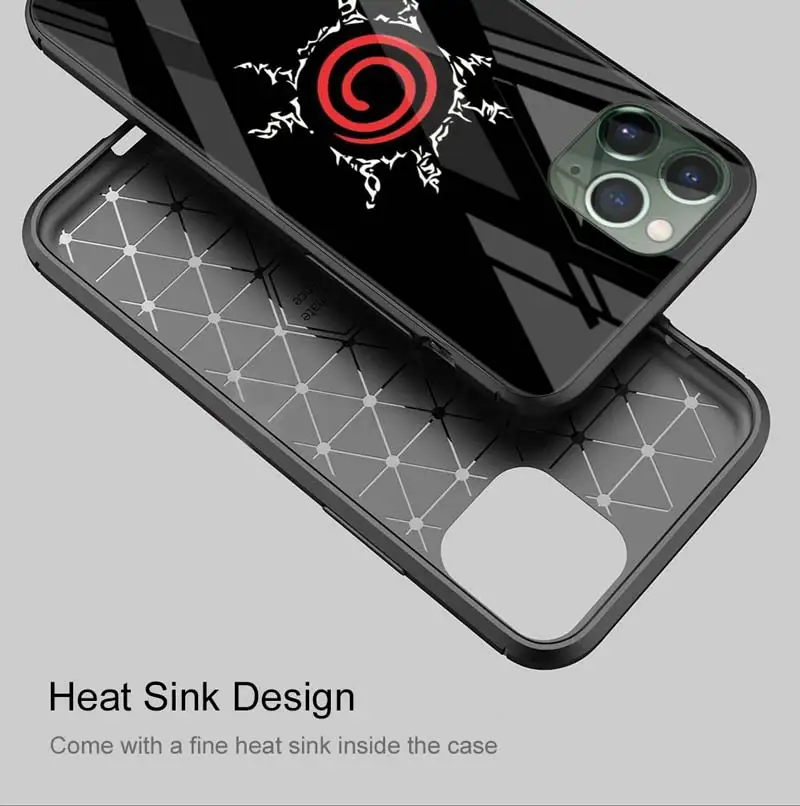 

Phone Case for iPhone 11 12 Pro Max 12 Mini 7 8 XR SE 2020 X XS MAX 12 11 Pro Tempered Glass Cover Shell Naruto AKATSUKI