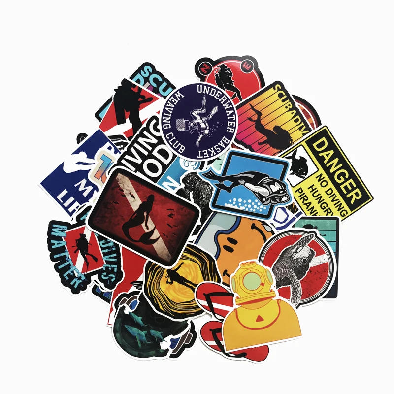 61 шт. забавные ПВХ наклейки на трубку для дайвинга наклейка чемодан скейтборд