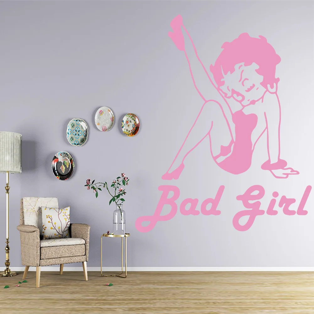 Забавная плохая девушка мультфильм наклейки на стену ПВХ роспись искусство Diy