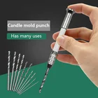 Металлическая Форма для сверления, комплект инструментов для изготовления отлива из смолы, дырокол для свечей, эпоксидная смола, УФ, для ювелирных изделий, 1 комплект