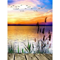 gatyztory lake scenery diy painting by numbers canvas drawing handpainted kits acrylic paints artwork unique gift wall decor fra