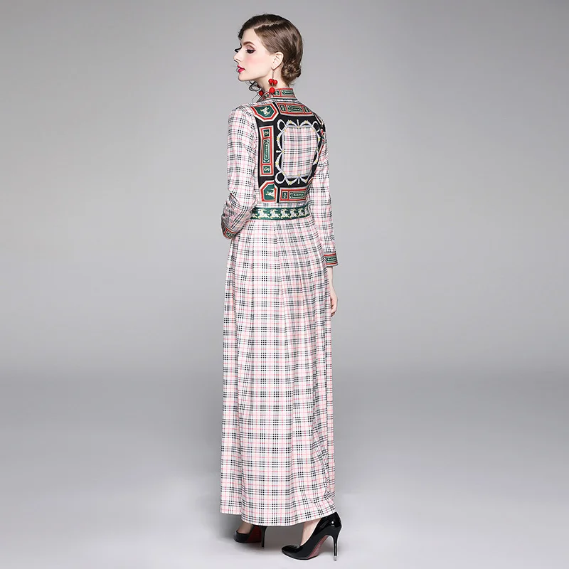 Женское винтажное платье-рубашка А-силуэта Повседневное с длинным рукавом и