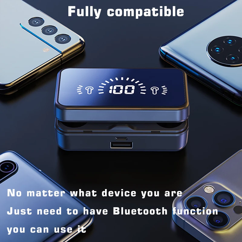 TWS Bluetooth V5.1 беспроводные наушники 3500 мА/ч зарядный чехол HiFi панорамный 9D объемный