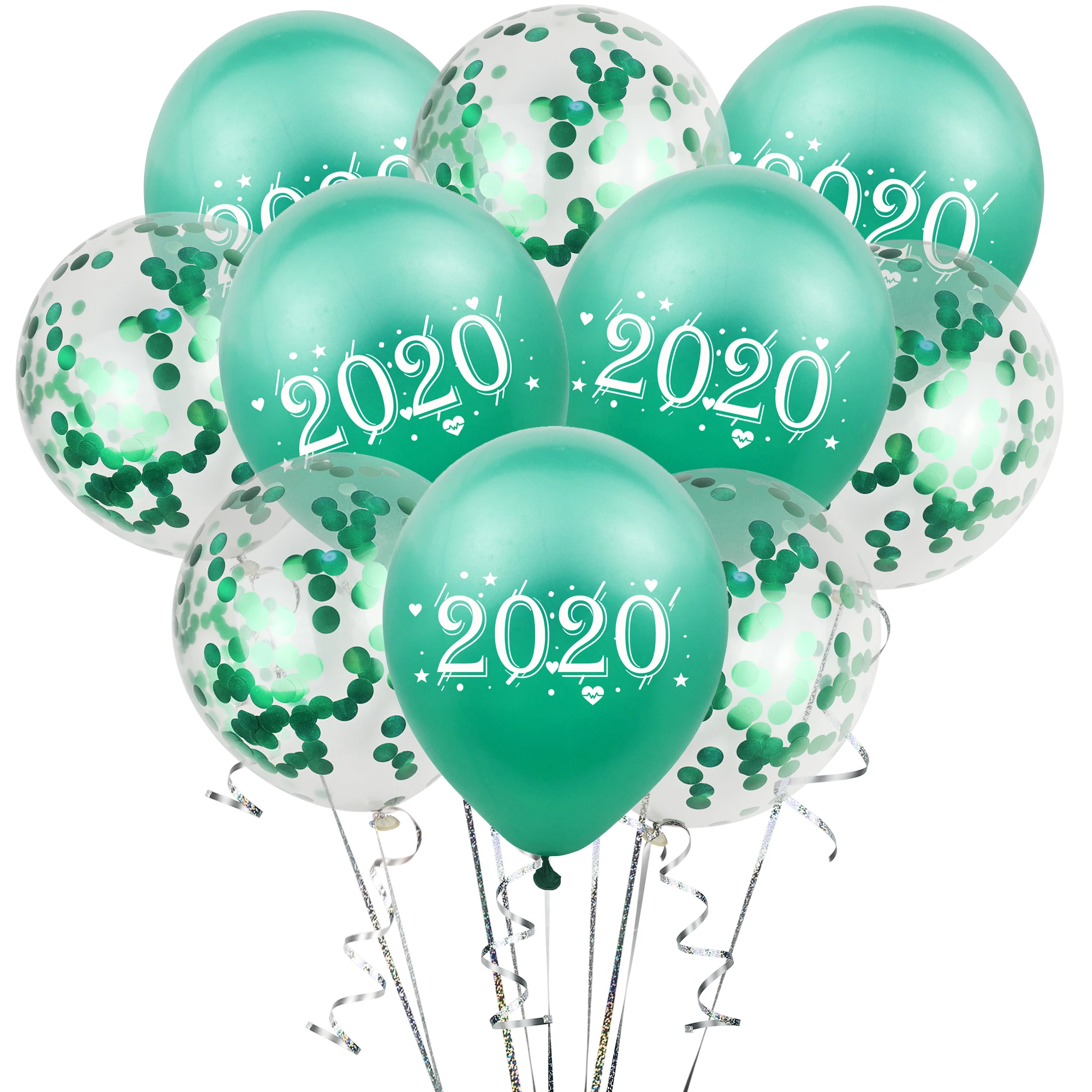 ZLJQ 12inch Christmas Ball 2020 New Year Balloons Decoration For Home Red Green Navidad Triangle Banner | Дом и сад