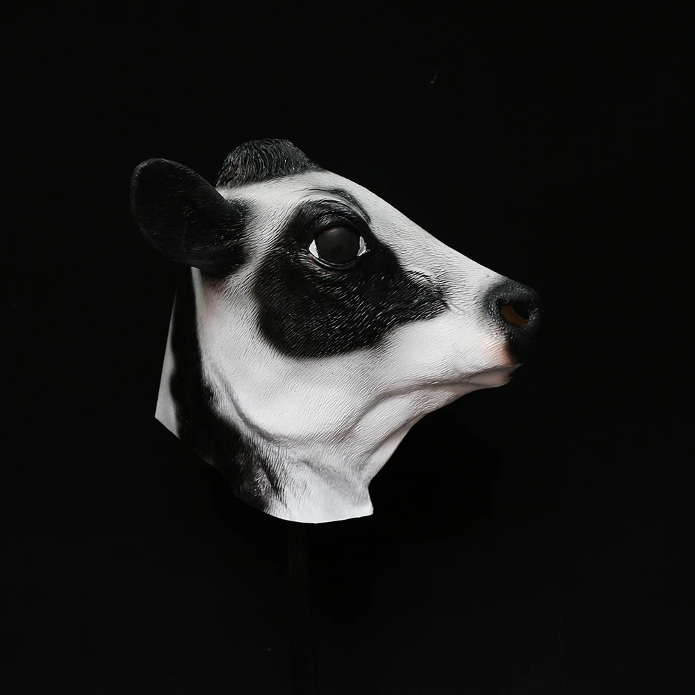 Для взрослых новая дойная корова латекса Маска маскарадный костюм латекс Халат с