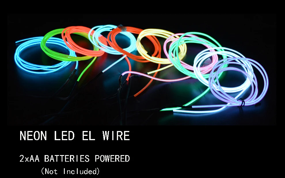 2 м 3 м 5 м на батарейках Гибкий EL Wire Rope Tube гибкий светодиодный неоновый светильник Рождественский светодиодный светильник s для танцевальной вечеринки декор для домашнего шоу