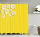 Желтая занавеска для душа, весенние цветы, узор маргариток на чистом фоне, Цветочный луг, живописный художественный принт, аксессуары для ванной комнаты