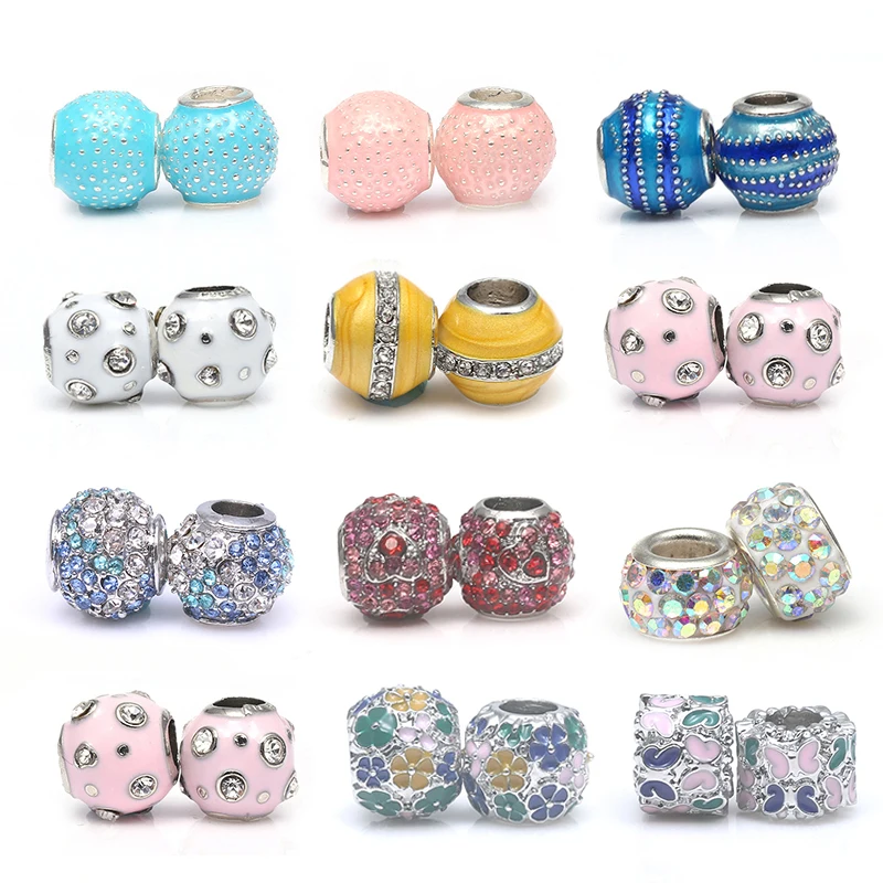 BAOPON 2 шт./лот 2021 посеребренные бусины Радуга виды полых любовь сердце