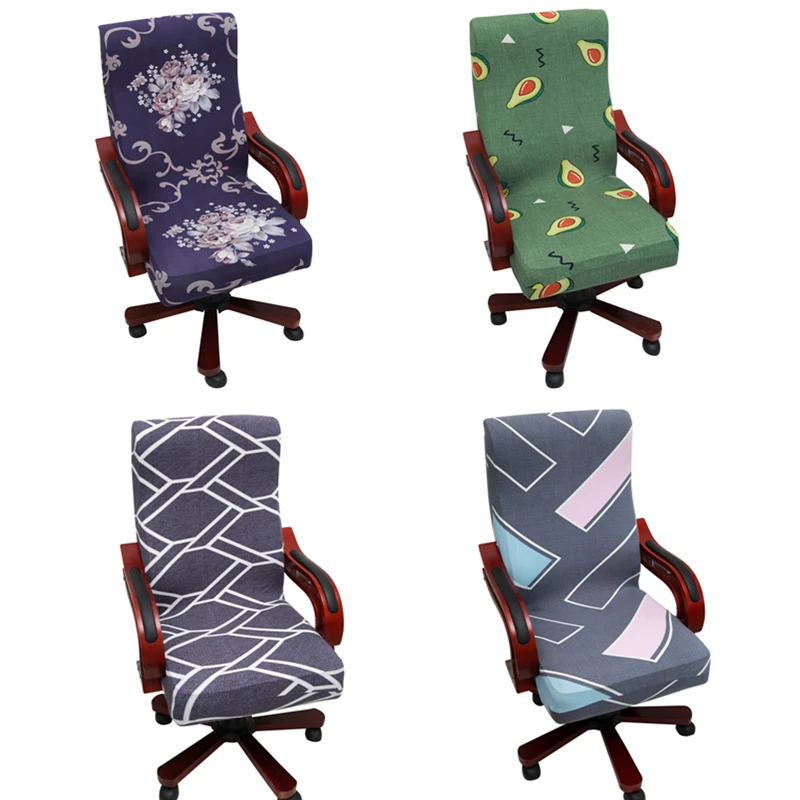 

Computer Waterproof Chair Covers Office Gaming Flower desk Seat Rotating Removable Stretch Slipcovers Anti-dirty protector