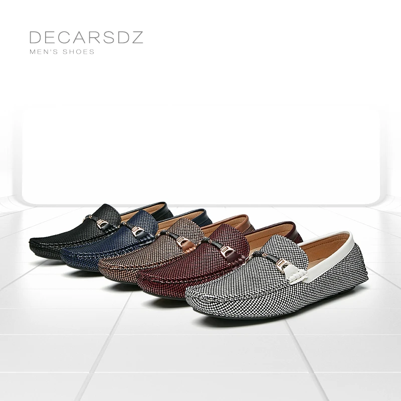 Лоферы мужские удобная Дизайнерская обувь без застежки Мокасины повседневная