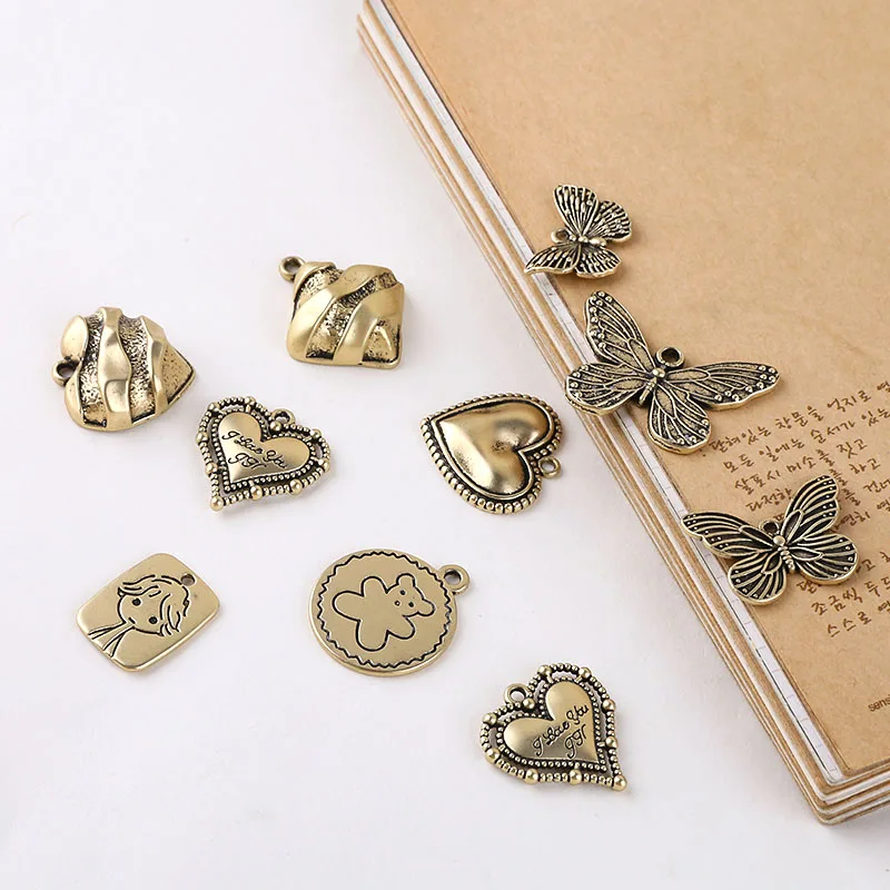 6 шт. Бабочка Медведь круглая буква в форме сердца Висячие серьги для женщин