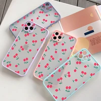 cherry fruit phone case for iphone x xr xs max 13 12 11 pro max for iphone 6s 7 8 plus se 2020 hard matte shockproof cover funda