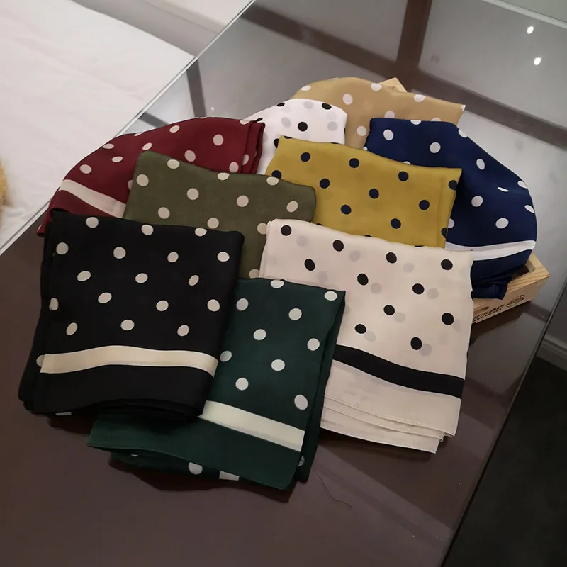 

Осень 2019 Новый Шелковый шарф 70 см маленький платок ретро темно-зеленый волнистый шейный платок декоративные сумки головной шарф шаль