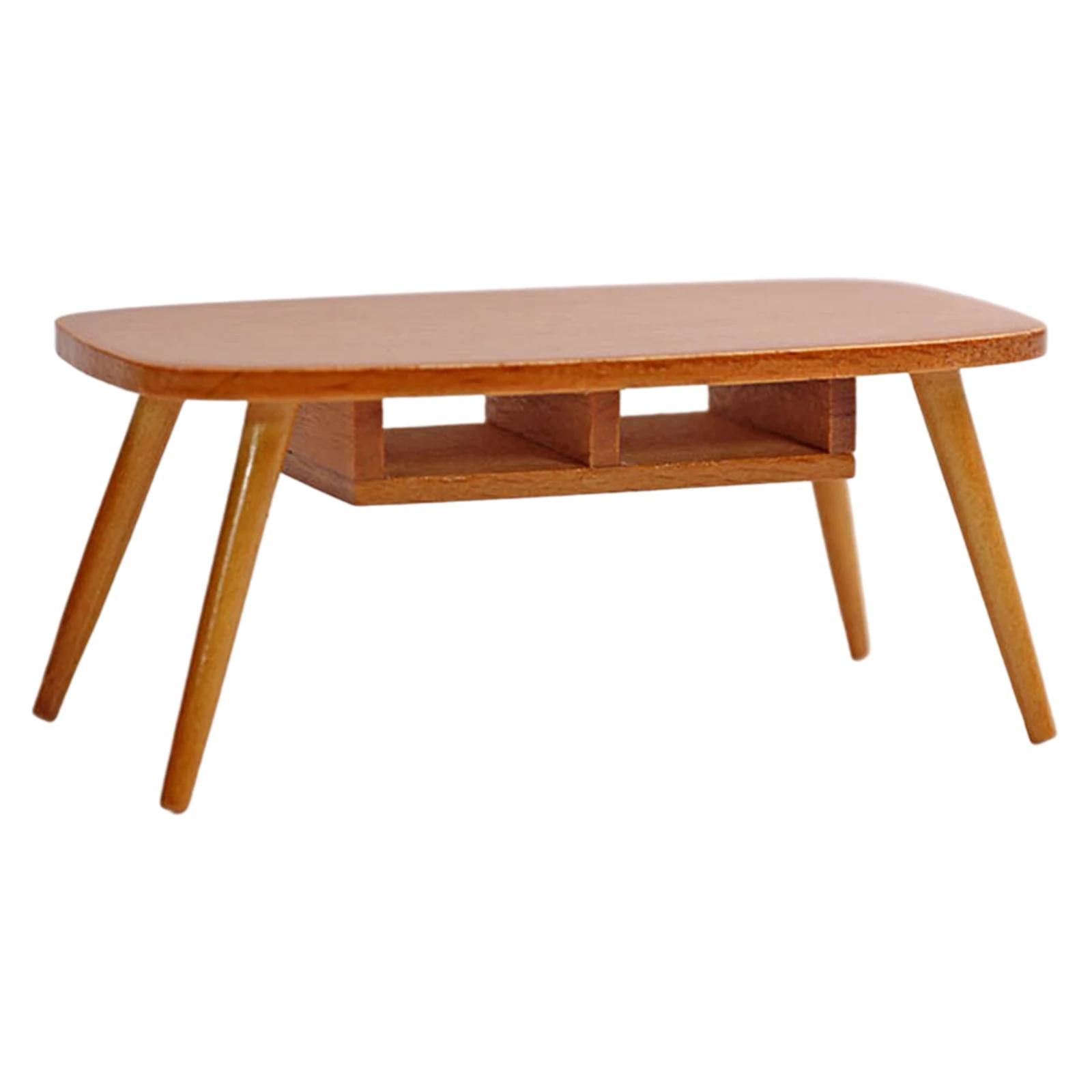 

Handmade Crafts Wood Simple Miniature Coffee Table Nordic End Table Tea Table for 1:12 Doll House Furniture Accessory