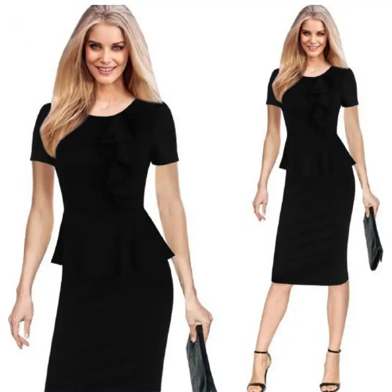 Женское платье карандаш с оборками элегантное винтажное для офиса и вечеринок