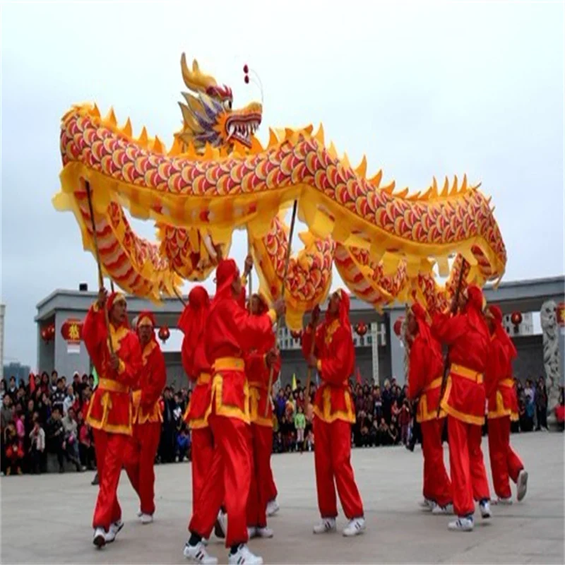 4m Size 5 Dragon Dance Costume 4 Players 8-12 Age Children Student School Halloween Party Performance Parade Folk Stage  China