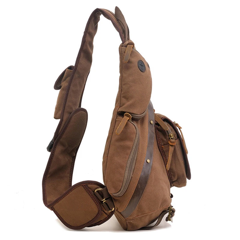 Большая вместительная холщовая сумка-мессенджер Мужская многофункциональная