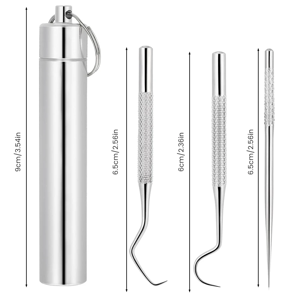 

Stainless Steel Toothpick Set With Portable Toothpick Holder Household Trave Toothpick Dental Flossers Stick Tooth Picks Cleaner