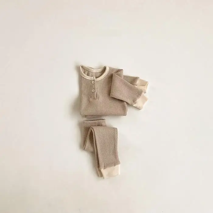 Комплект одежды для маленьких девочек и мальчиков хлопковый топ с длинными