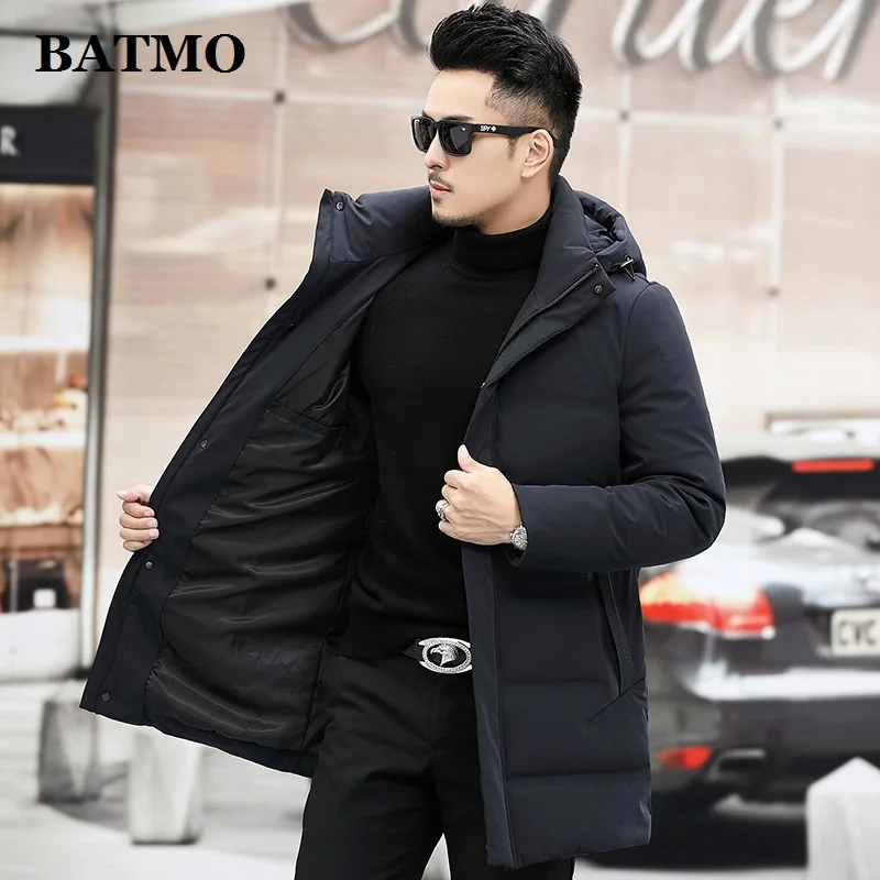 

BATMO 2020 new arrival winter 90% white duck down hooded jackets men,thicked warm parkas coat,plus-size M-4XL ,G082