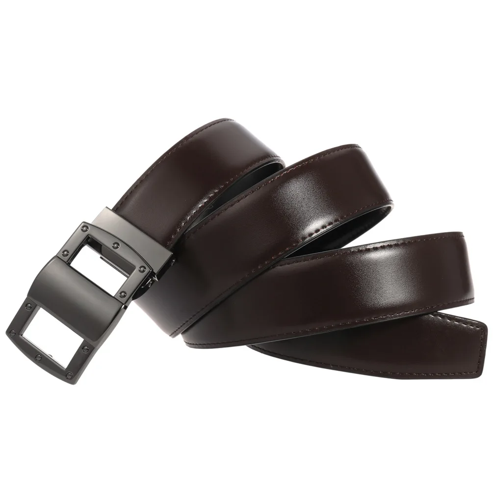 

New men's perforated belt, casual two-layer cowhide belt