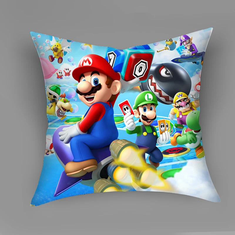 

Super Mario Cushion Cover Polyester Cartoon Mario Printed Throw Pillow Cover Sofa Car Cushions Home Decoration Pillowcase 45*45