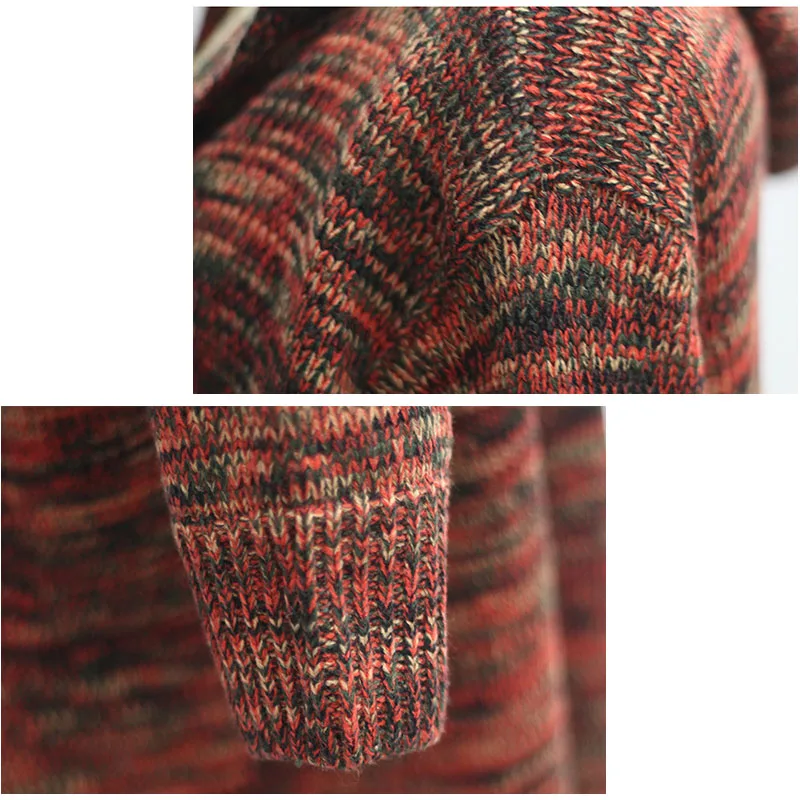 Женский Повседневный Свободный кардиган зимний свитер средней длины с капюшоном