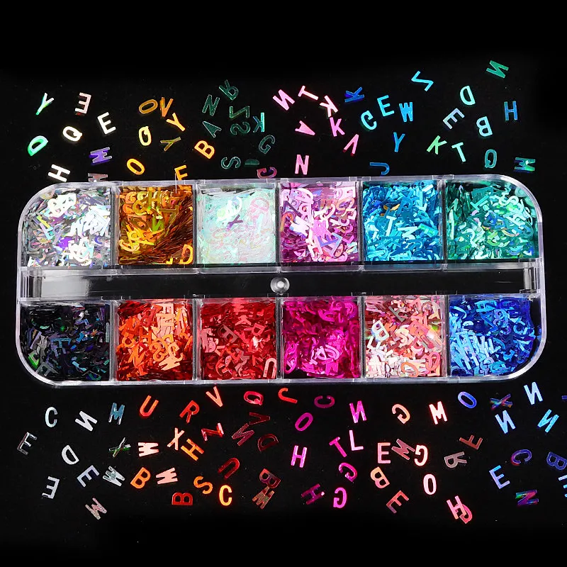 

1Box Letters Sequins Resin Fillings AB Colorful Glitter Sequin Diy Nail Art Decor Crafts Epoxy Resin Mold Filler Jewelry Making