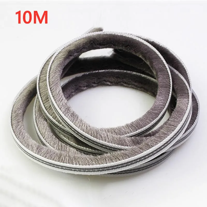

10M Sliding Wind-proof Door Window Seal Brush Strip Wardrobes Draught Excluder Sound Insulation Strip For Home 5mm X 8mm