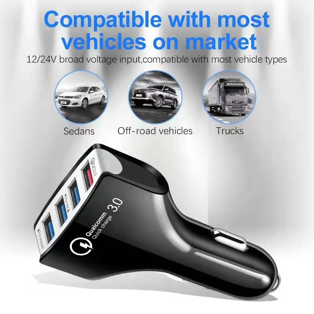 Быстрая зарядка 3,0 USB Автомобильное зарядное устройство QC 3,0 универсальное автомобильное зарядное устройство для мобильного телефона быстрое зарядное устройство для iPhone Xiaomi samsung Автомобильное зарядное устройство