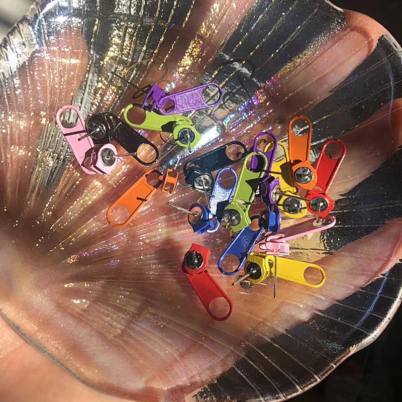 

1Pair Personality Cool Zipper Stud Earrings For Women Punk Rock Style Earring Girl Unique Funny Party Jewelry