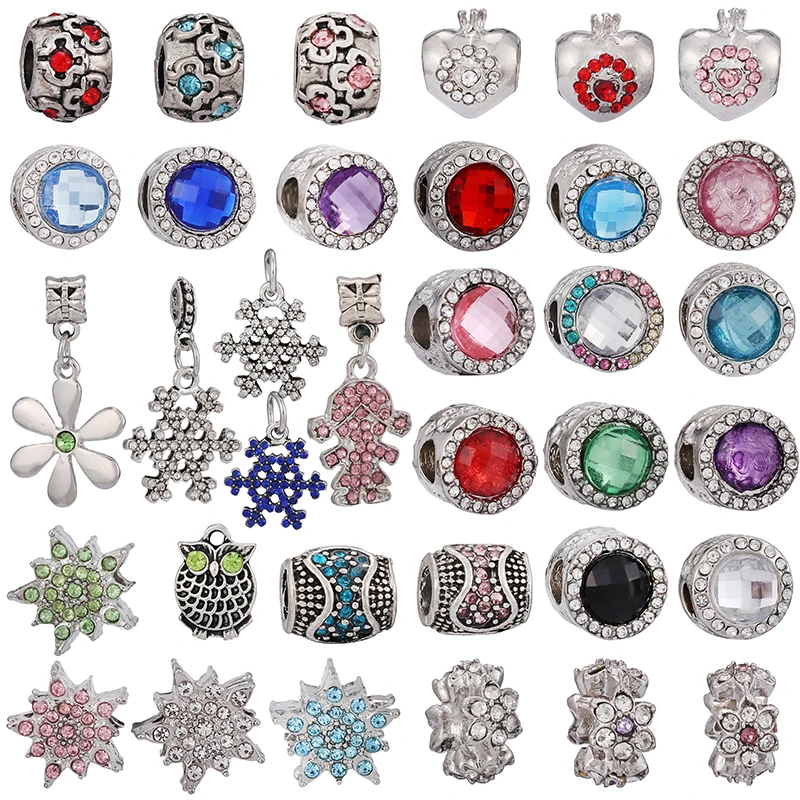 

2Pcs/Lot Opal Bracelet Color Beads and Snowflake Crown Small Jewelry Wholesale Bracelet Making Small Jewelry Gift Free Shipping