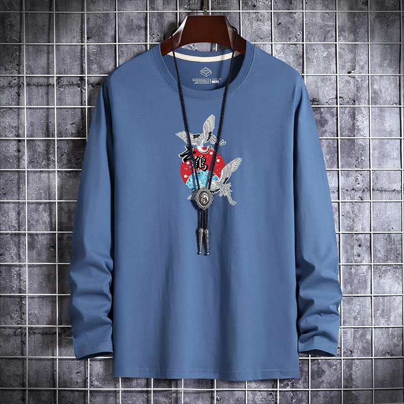 Футболка мужская с круглым вырезом удобная тенниска из 100% хлопка повседневная