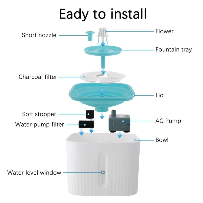 

Cat Dog Automatic Water Dispenser Water Fountain Drinking Bowl Pet LED USB Super Quiet Drinker Auto Pet Feeding Supplies 2021