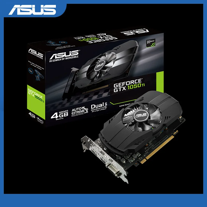 Видеокарты Asus PH GTX 1050Ti 4G 7008 МГц 1290 бит 1392 GDDR5 PCI Express 3 0 16X GeForce видеокарта|Видеокарты|