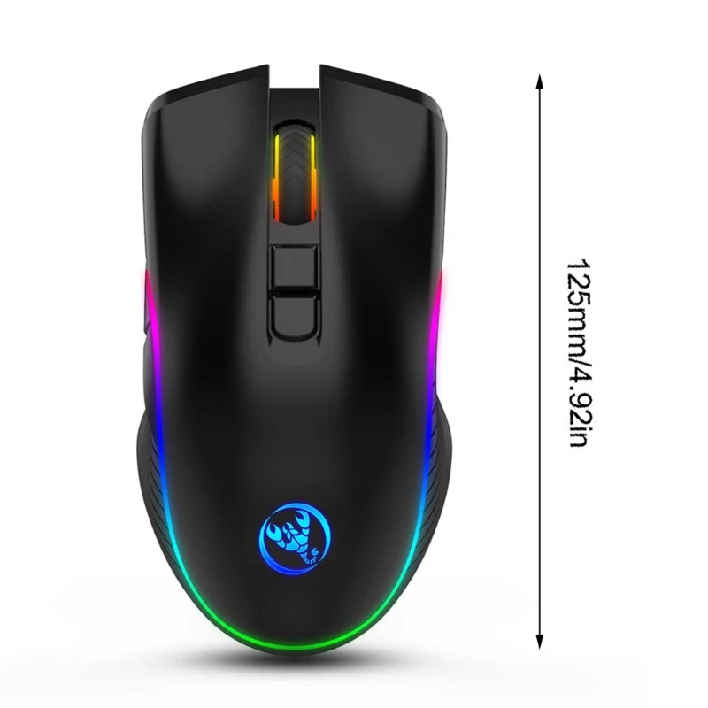 

2.4Ghz Wireless Gaming Mouse Rechargeable 2400DPI Adjustable RGB Gamer Mice