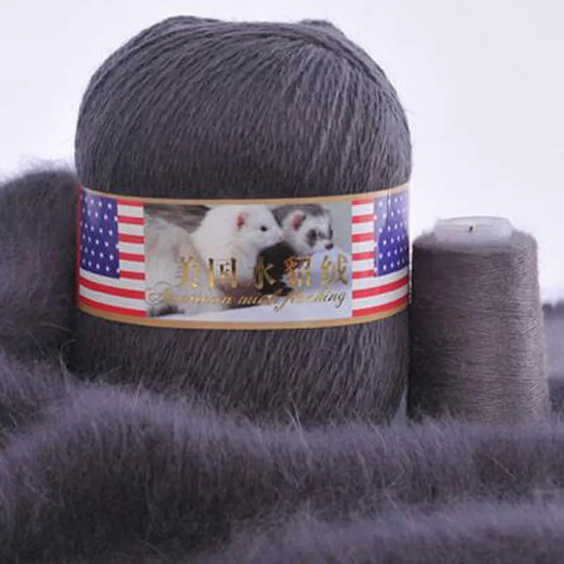 50+20g/set Long Plush Mink Yarn Cashmere Crochet Yarns Anti-pilling Hand-Knitting Thread For Cardigan Scarf Suitable Winter | Дом и сад